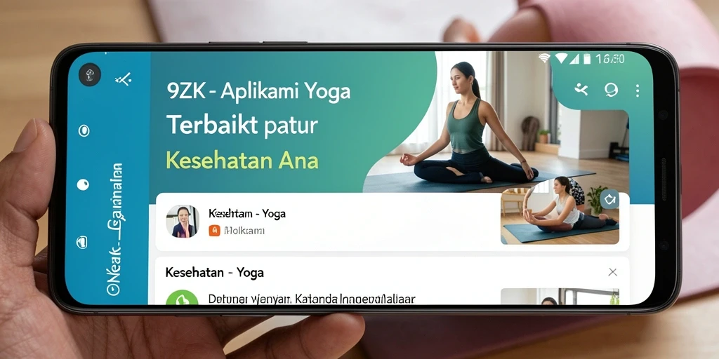 Tampilan antarmuka aplikasi 9ZK menampilkan berbagai sesi Yoga yang menarik.