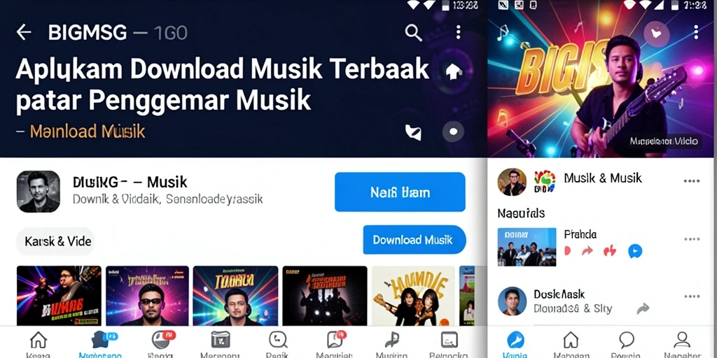 Tampilan antarmuka BIGMSG yang sederhana dan mudah digunakan untuk download musik.