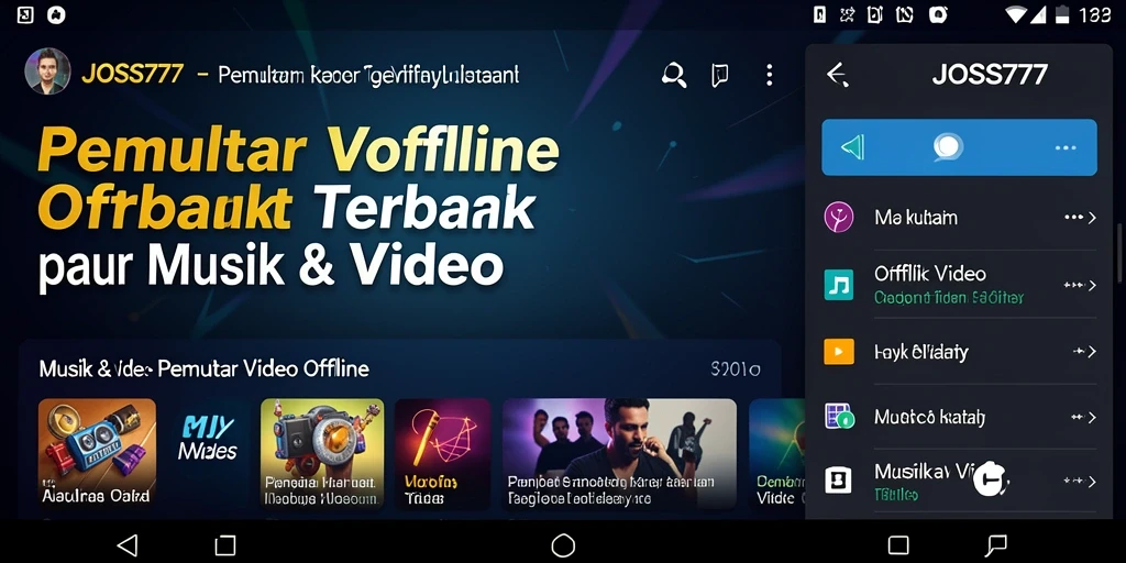 Tampilan antarmuka JOSS777 untuk Pemutar Video Offline yang user-friendly.