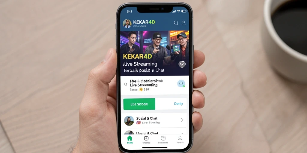 Antarmuka intuitif KEKAR4D untuk live streaming yang interaktif dan menarik.